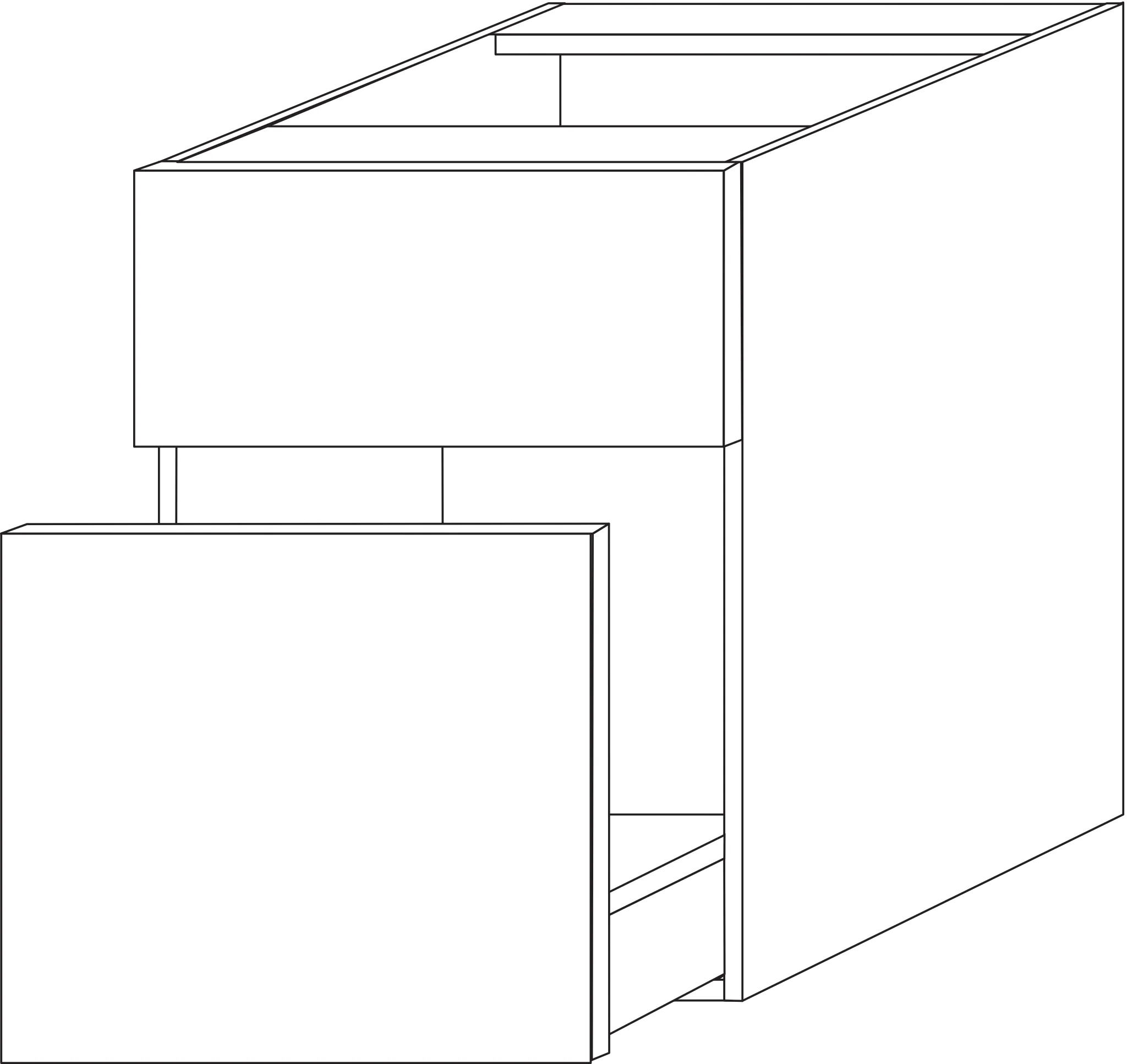 Unterschrank 2morrow (P2213) 510x350x520 Weiß-Matt