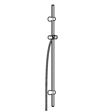 A-QA v Wandstange L 1100mm mit Schlauch chrom