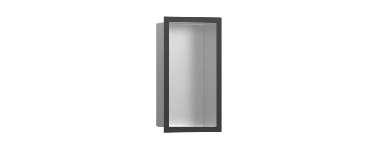 Hansgrohe XtraStoris Individual Wandnische Edelstahl gebürstet Brushed Black Chrome 300 x 150 x 100 mm Einbautiefe 100 mm für Neubau und Sanierung