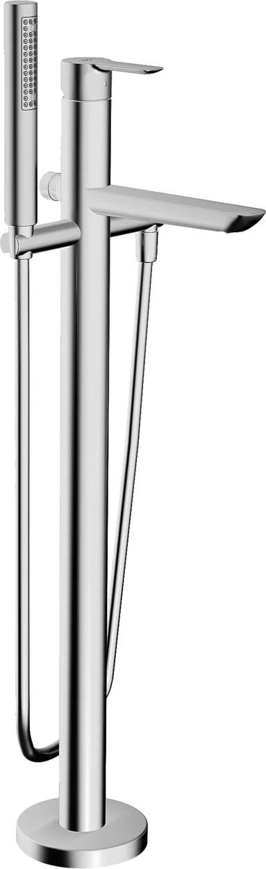 HansaLIGNA Einhebelmischer Badebatterie mit Standrohr 200 mm DN15 Chrom