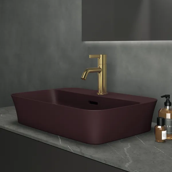 Waschbecken „Ipalyss“ 55 × 38 × 14,5 cm, Hahnlochposition mittig in Granatapfel