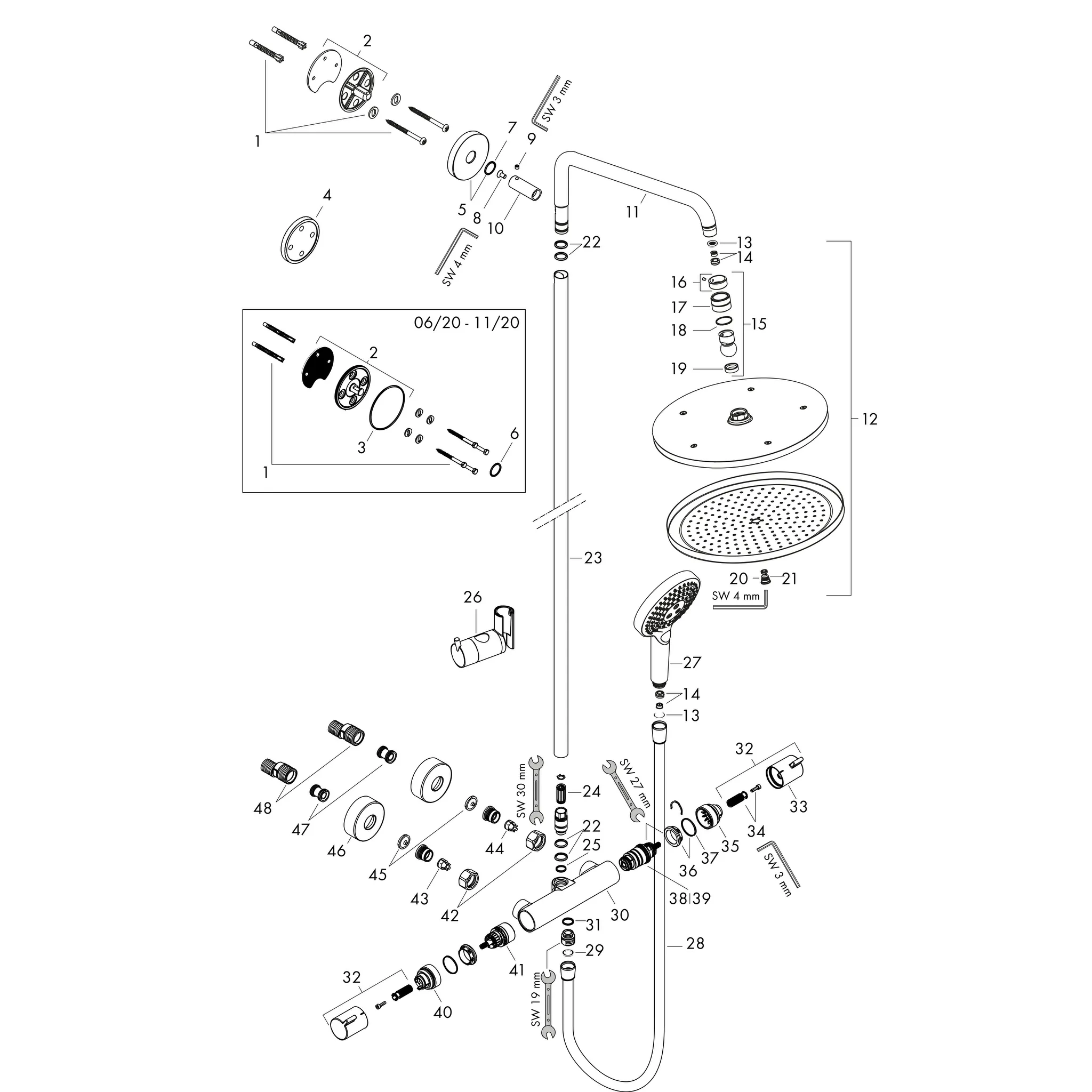 Hansgrohe Croma Select S Showerpipe 280 1jet EcoSmart mit Thermostat und Handbrause Raindance Select S 120 3jet, Mattschwarz Hansgrohe Croma Select S Showerpipe 280 1jet EcoSmart mit Thermostat und Handbrause Raindance Select S 120 3jet, Mattschwarz