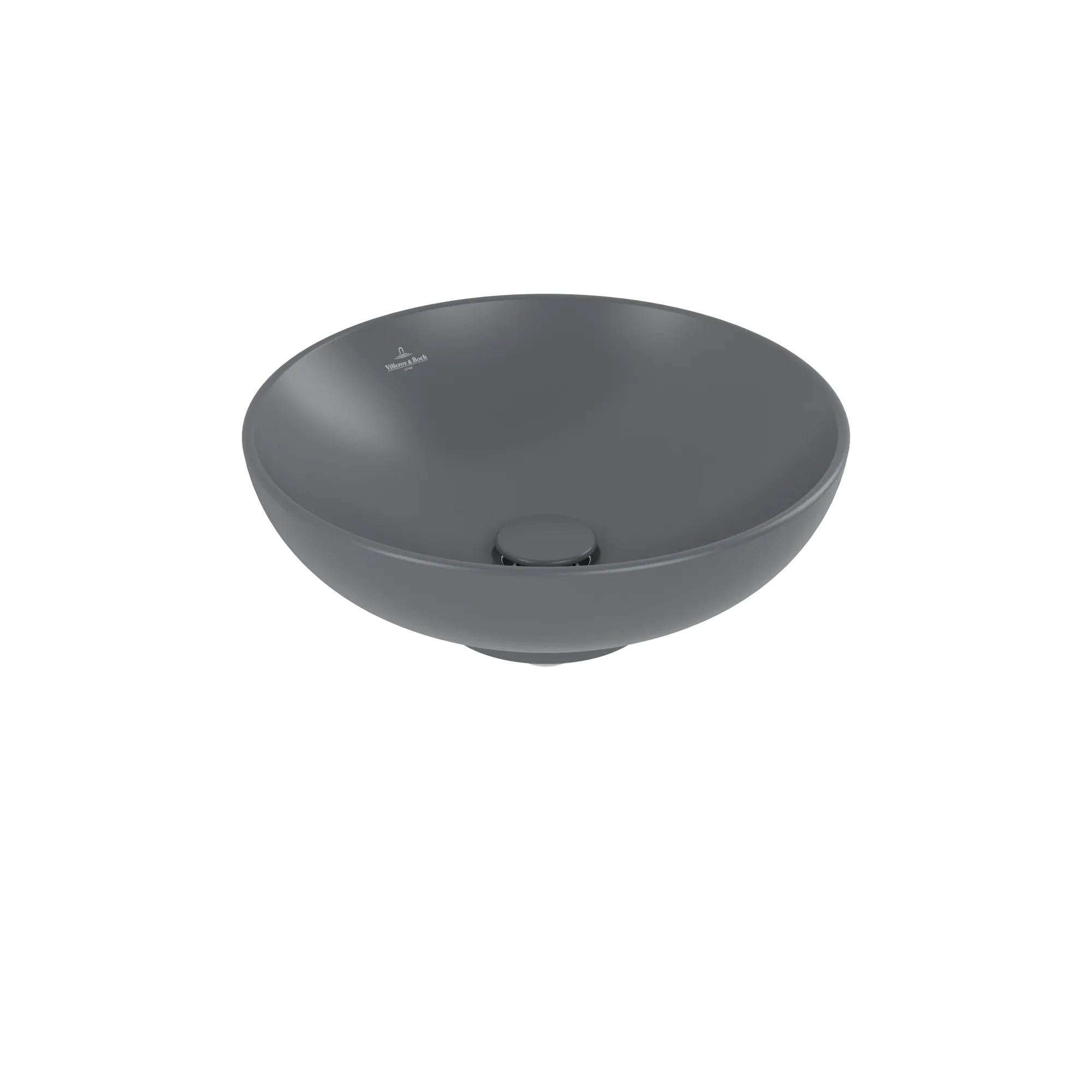 Villeroy & Boch Aufsatzwaschtisch aus TitanCeram „Loop & Friends“ ⌀ 420 mm, ohne Hahnlochbohrung in Graphite Villeroy & Boch Aufsatzwaschtisch aus TitanCeram „Loop & Friends“ ⌀ 420 mm, ohne Hahnlochbohrung in Graphite
