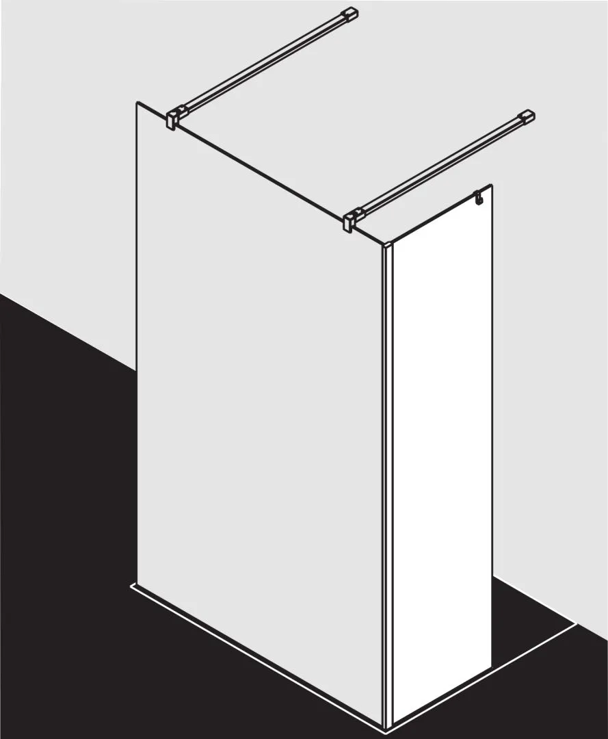 Kermi Duschdesign Walk-In-Duschkabine Festfeld im Winkel „WALK-IN XB“ Glas Klar, Profile Silber Hochglanz, BV: 317 - 317 mm H: 2000 mm