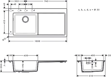 Einbauspüle 450 S5110-F450 graphitschwarz Einbauspüle 450 S5110-F450 graphitschwarz