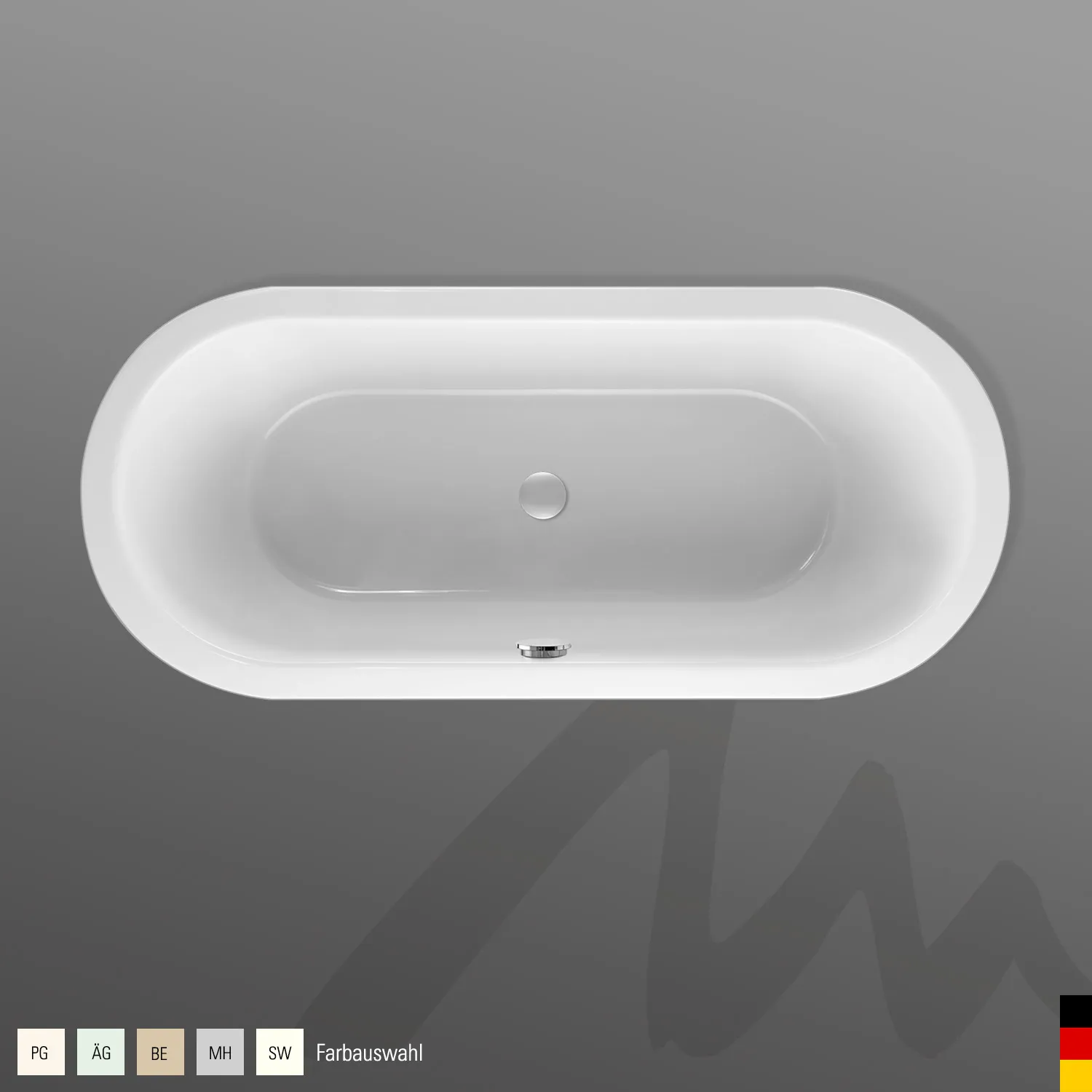 Mauersberger Acryl-Badewanne crispa 185⁄95 duo 1850x950x490, Farbgruppe: 2 Mauersberger Acryl-Badewanne crispa 185⁄95 duo 1850x950x490, Farbgruppe: 2