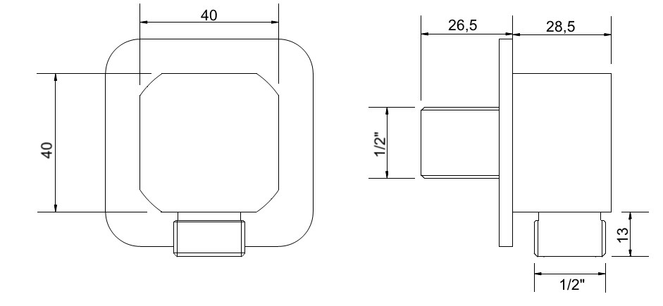 Wandanschlussbogen AqvaDesign - soft edge - 1/2″AG × 1/2″AG - Vollmetall - eigensicher - chrom