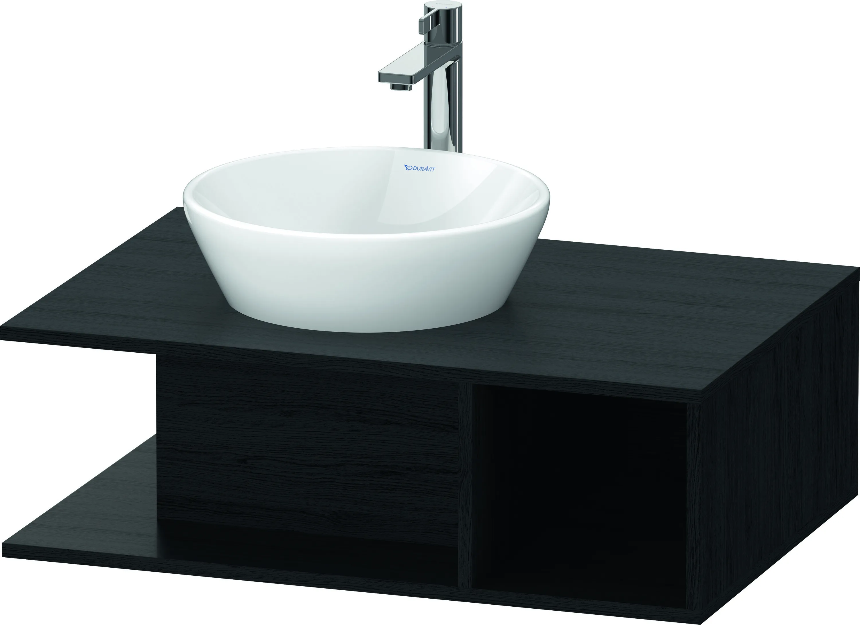 Duravit Waschtischunterschrank wandhängend „D-Neo“ 80 × 26 × 55 cm Eiche Schwarz