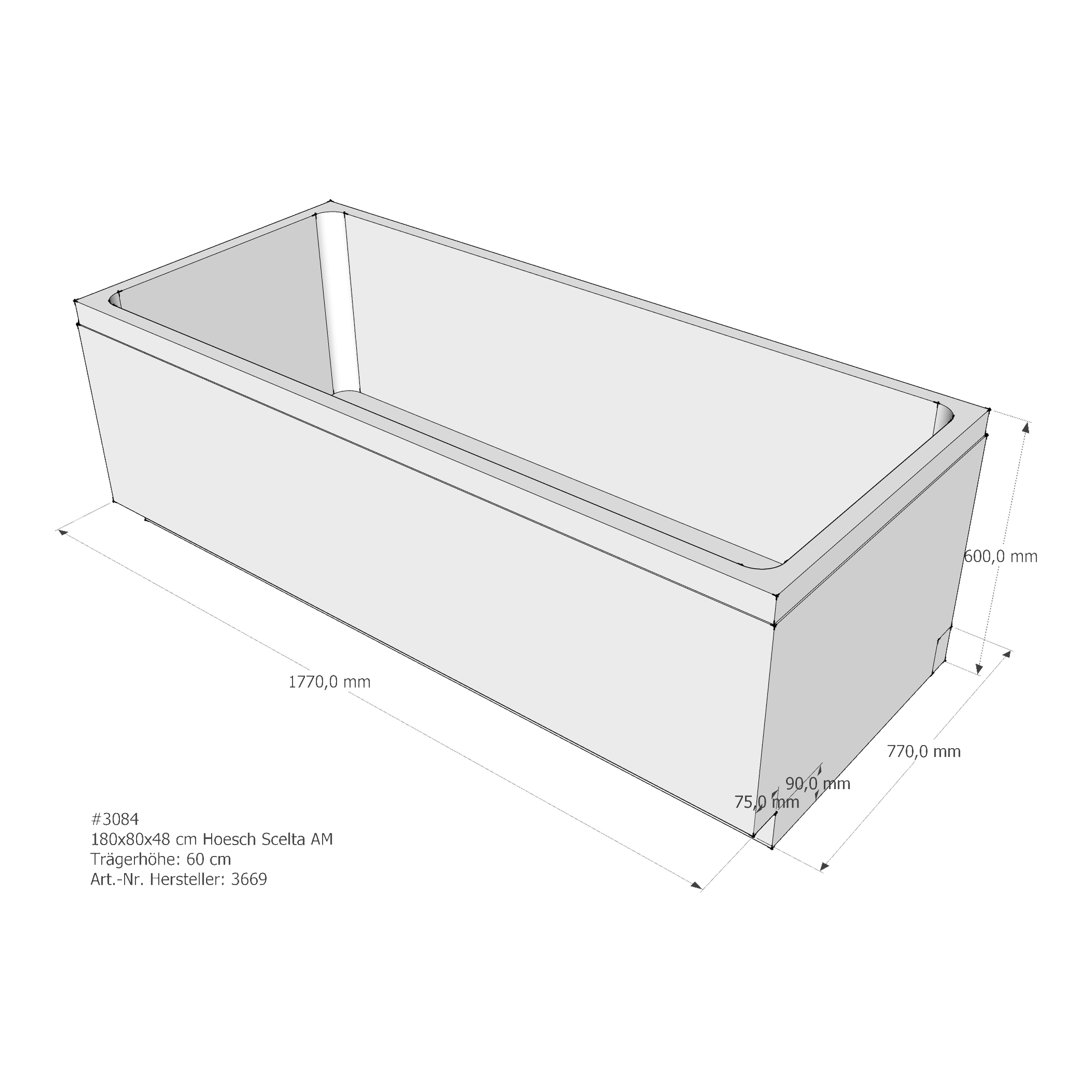 Badewannenträger für Hoesch Scelta 1800×800 180 × 80 × 48 cm Badewannenträger für Hoesch Scelta 1800×800 180 × 80 × 48 cm
