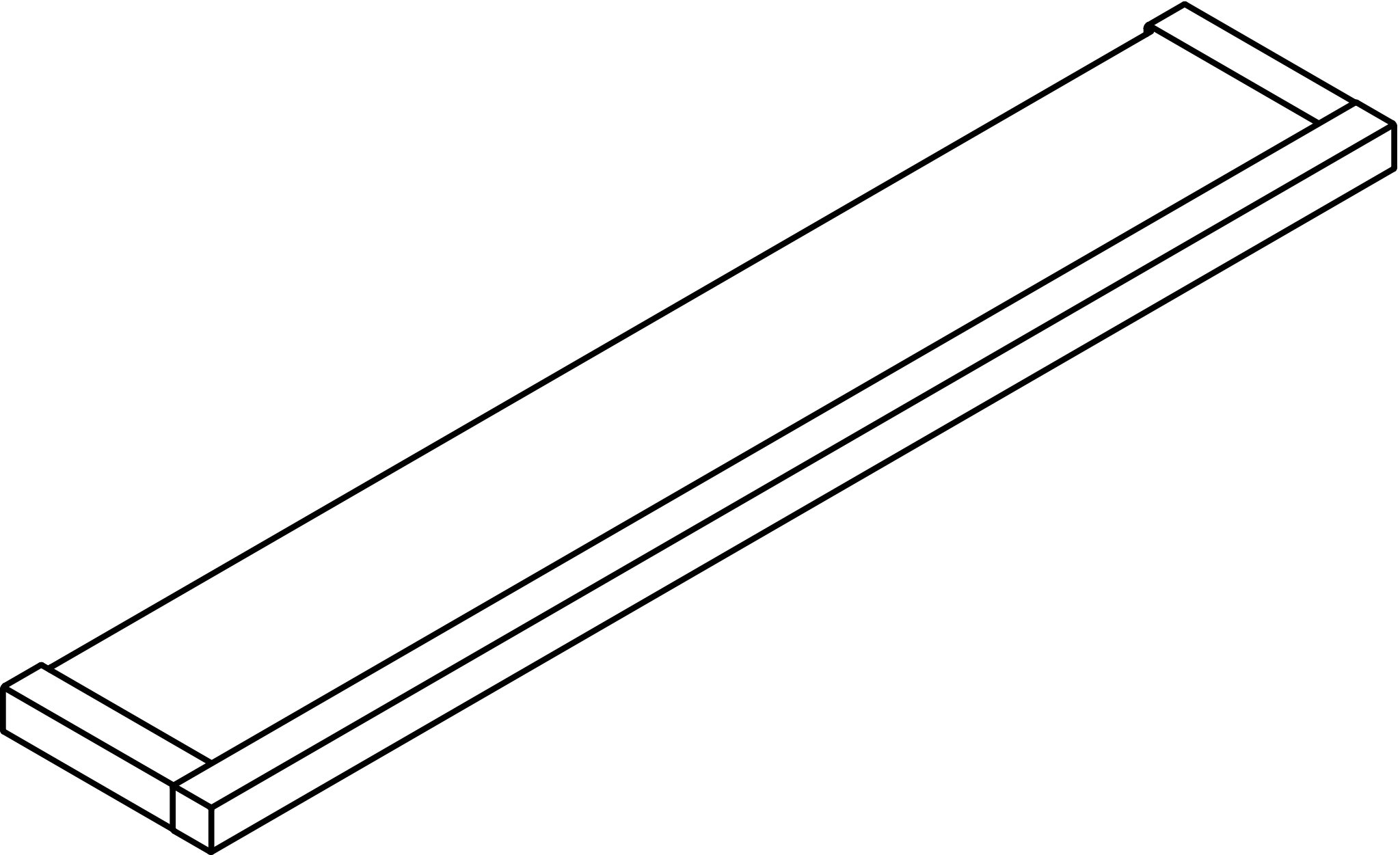 HEWI Ablage „System 100“ in / / 60 × 2 × 10,6 cm