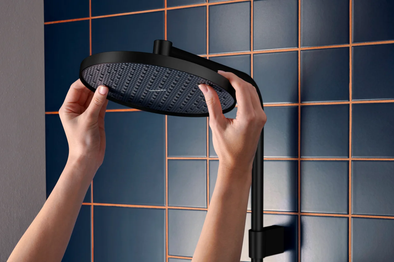 Hansgrohe Activera S Showerpipe 240 1jet EcoSmart mit Ecostat Fine MSW, Mattschwarz, 8 l/min Durchfluss, 344 mm Brausearmlänge, Aufputzinstallation Hansgrohe Activera S Showerpipe 240 1jet EcoSmart mit Ecostat Fine MSW, Mattschwarz, 8 l/min Durchfluss, 344 mm Brausearmlänge, Aufputzinstallation