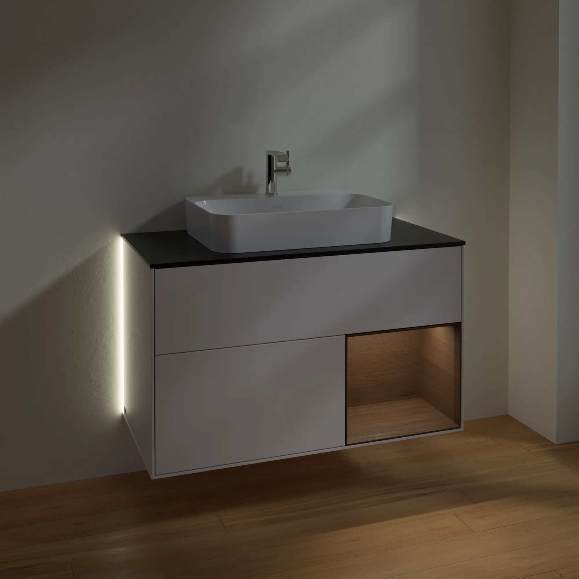 Villeroy & Boch Waschtischunterschrank „Finion“ für Schrankwaschtisch 1000 × 603 × 501 mm Glossy White Lacquer, für Becken mittig