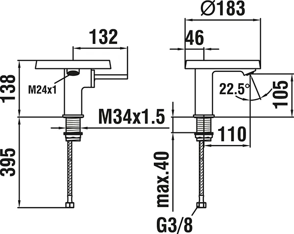 Laufen KARTELL Laufen H311331, verchromt, Festauslauf, 110mm Ausladung Laufen KARTELL Laufen H311331, verchromt, Festauslauf, 110mm Ausladung