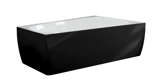 Hoesch iSensi Badewanne 1500x1000 Monolith rechts, BiColor Innen weiß glänzend, Außen schwarz matt