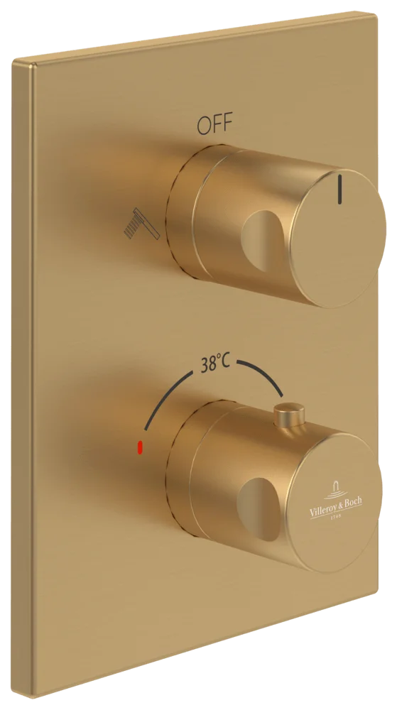 Villeroy & Boch Unterputz-Thermostat Universal Taps & Fittings, Brushed Gold, 190x150x58 mm, Keramikkartusche