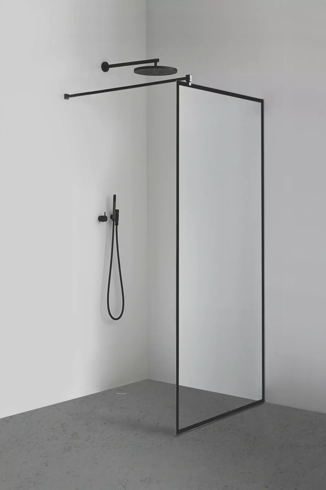 Sprinz Walk-In-Duschkabine Black Frame „Inloop Black“ B: 1000 mm H: 2100 mm T: 8 mm