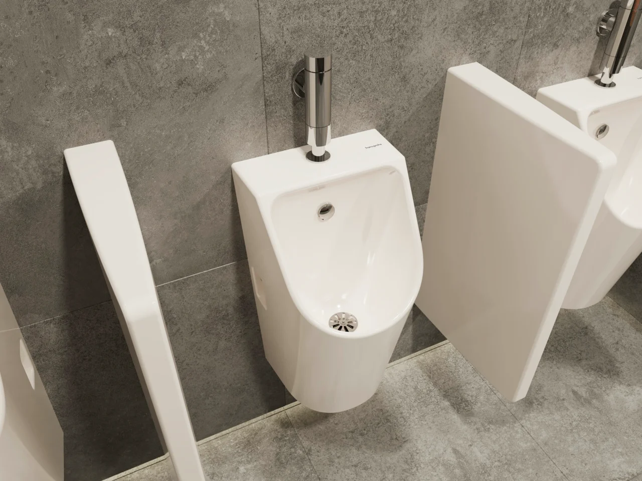 Hansgrohe EluPura Original Q Urinaltrennwand, weiß, glänzend, mit Befestigungsmaterial