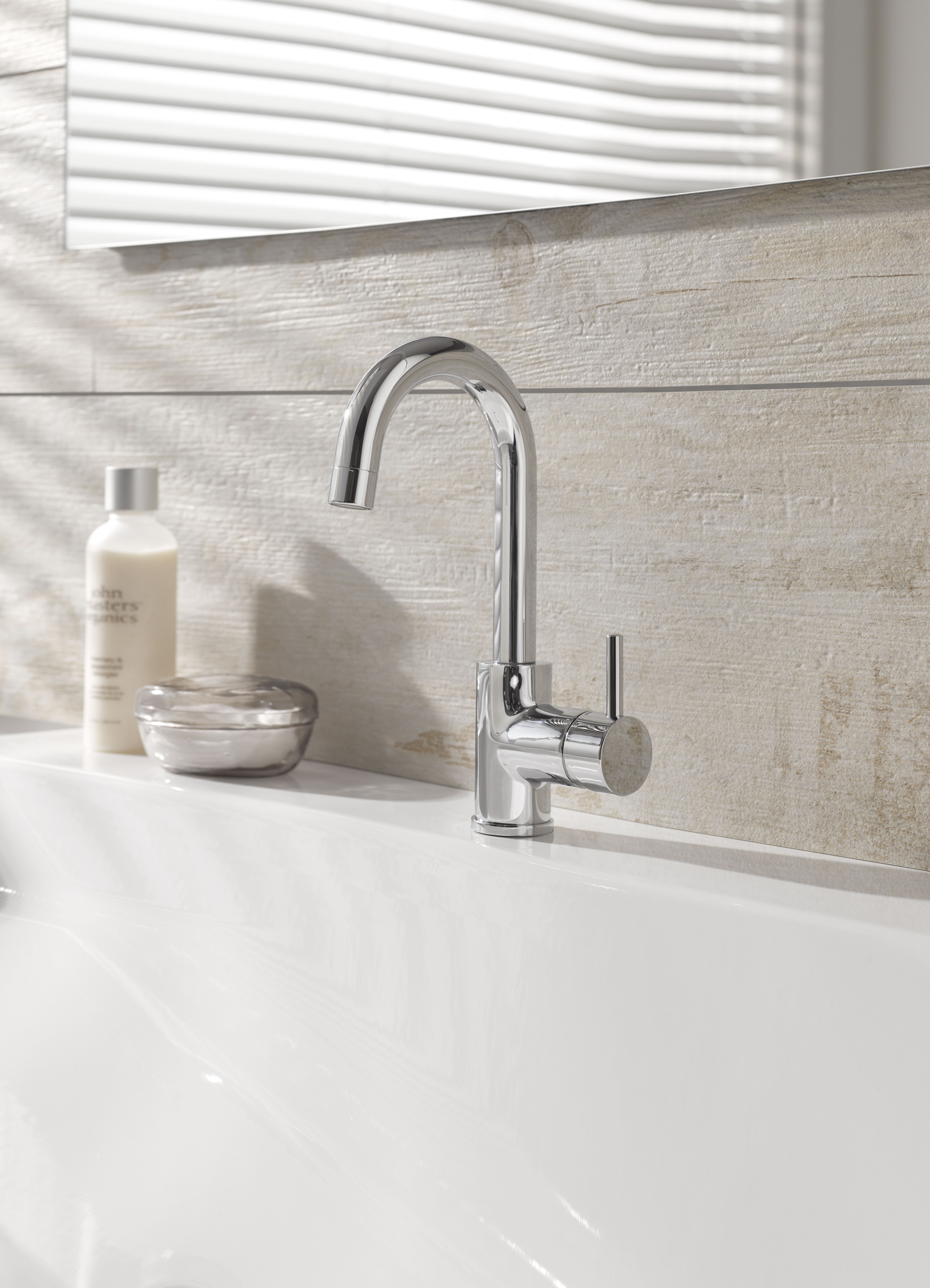 Waschtisch-Einhebelmischer ⌀ 4,6 × 27 cm Ausladung 128 mm Waschtisch-Einhebelmischer ⌀ 4,6 × 27 cm Ausladung 128 mm