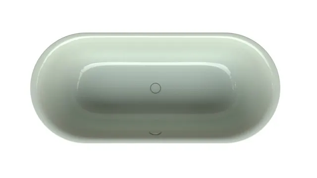 Bette BetteLux Oval Silhouette Badewanne, freistehend, oval, 1800x800 mm, Salvia, glasierter Titan-Stahl, 2-Sitzer, Randhöhe 575 mm
