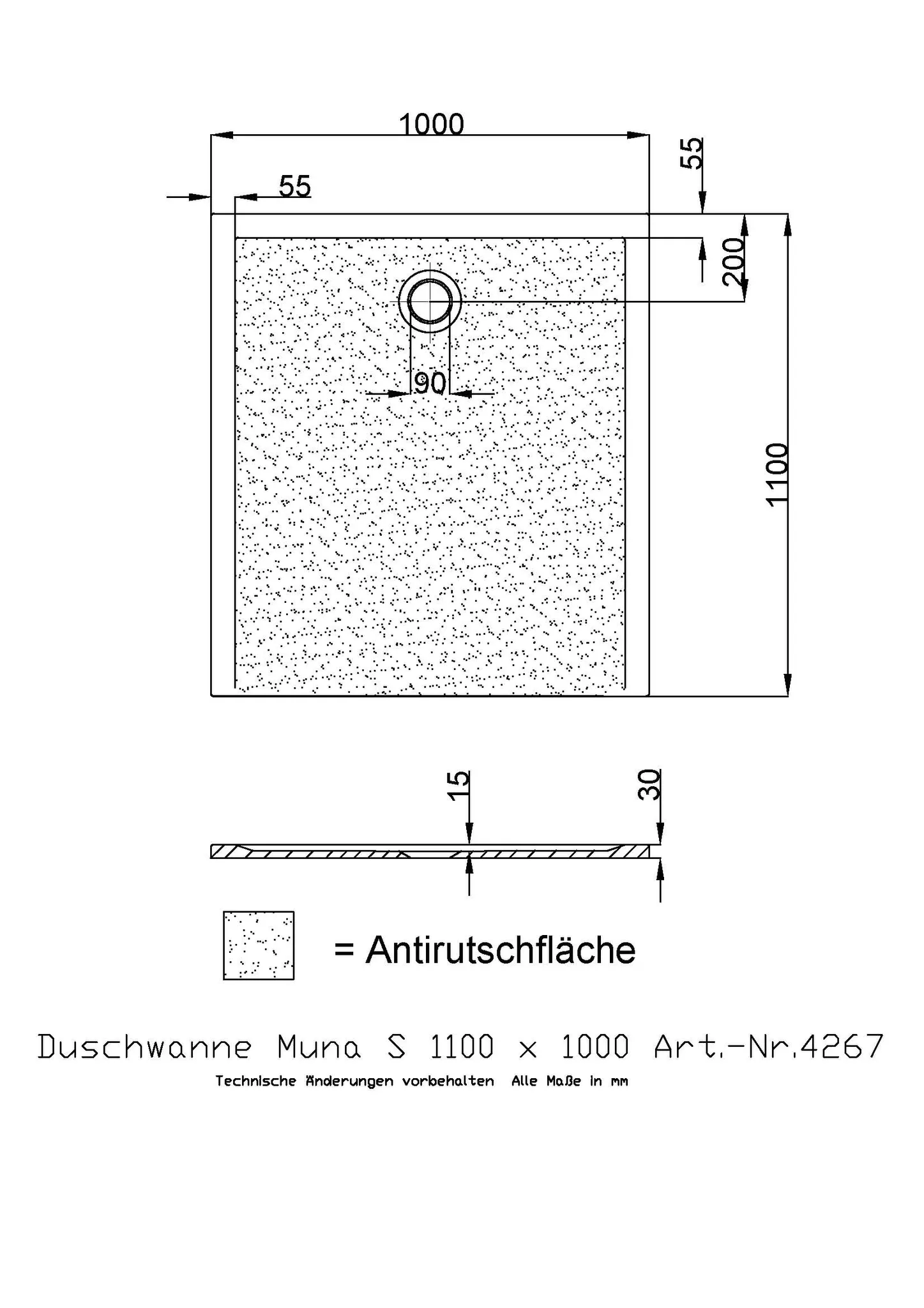 Hoesch Muna S Duschwanne Mineralguss Solique Weiß Hoesch Muna S Duschwanne Mineralguss Solique Weiß