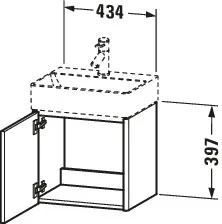 Duravit Waschtischunterschrank wandhängend „XSquare“ 43,4 × 39,7 × 34 cm in Betongrau Matt