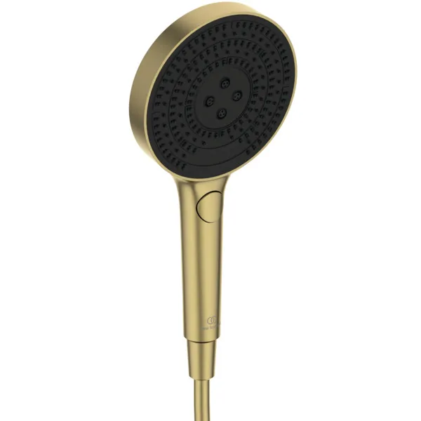 Ideal Standard Ceratherm Navigo Solos Armaturen-Paket, Brausethermostat Unterputz Bausatz 2, Regenbrause, Wandanschluss, Handbrause, Wandanschlussbogen Unterputz, Brauseschlauch Brushed Gold Ideal Standard Ceratherm Navigo Solos Armaturen-Paket, Brausethermostat Unterputz Bausatz 2, Regenbrause, Wandanschluss, Handbrause, Wandanschlussbogen Unterputz, Brauseschlauch Brushed Gold