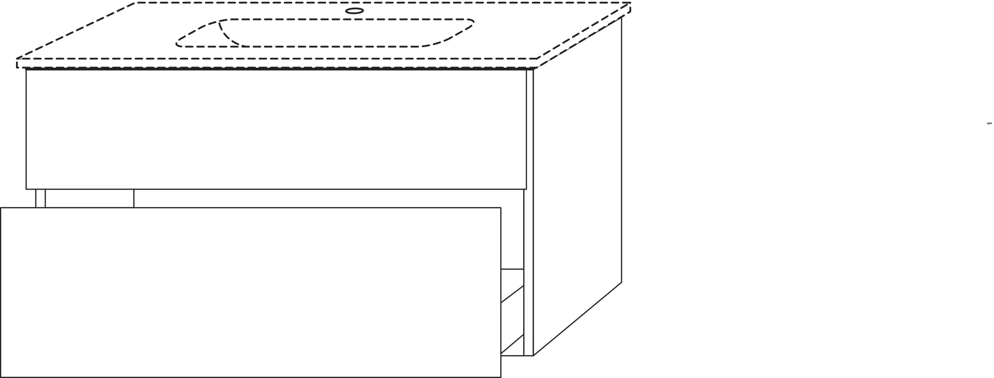 Waschtischunterbau mit Auszügen 3way (SP725) 613x800x467 Graphit-Matt