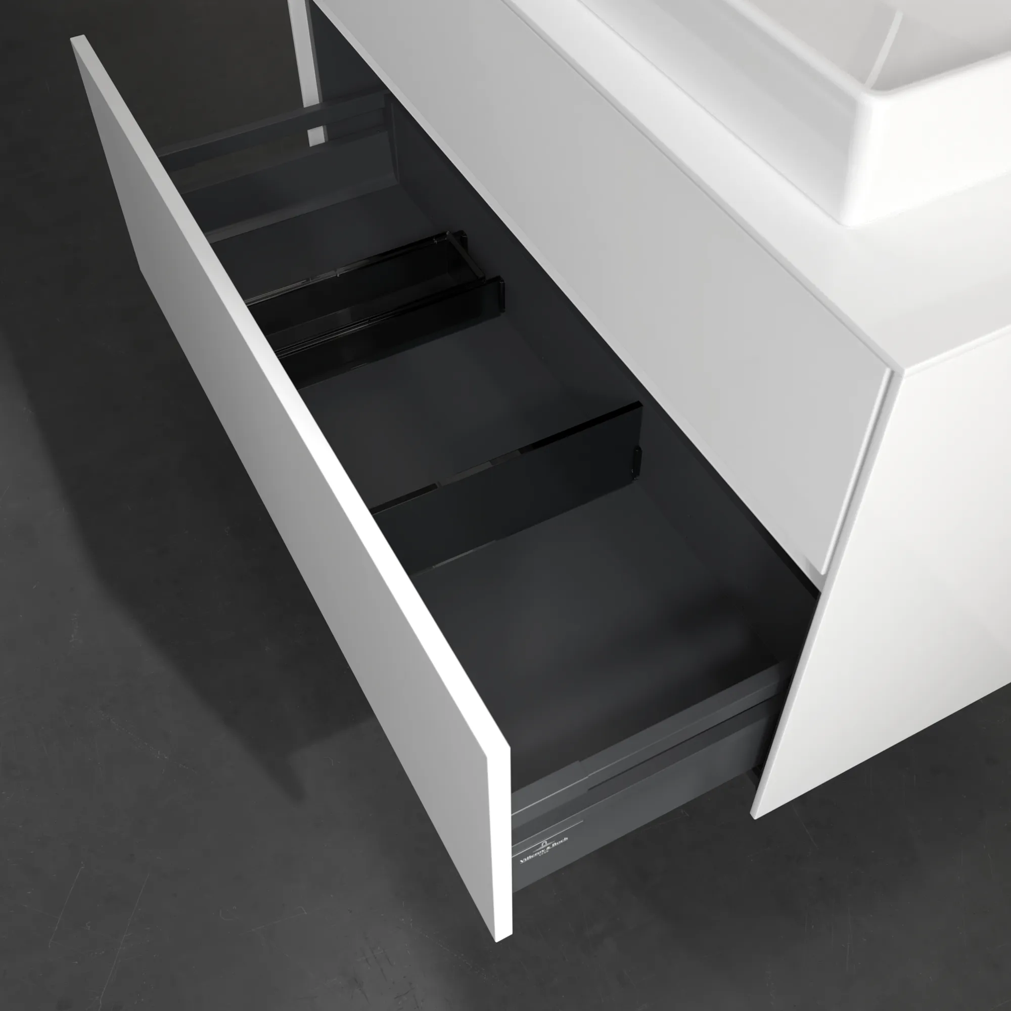 Villeroy & Boch Waschtischunterschrank „Collaro“ für Schrankwaschtisch 100 × 54,8 × 50 cm 2 Auszüge / Schubladen, Waschbecken mittig