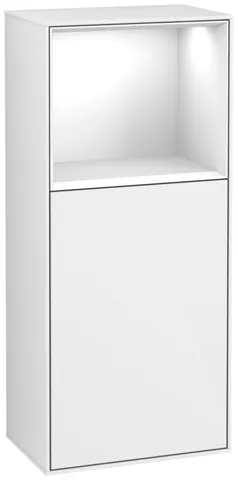 Villeroy & Boch Seitenschrank „Finion“ 41,8 × 93,6 cm 1 Tür, Anschlag links, mit Regalelement-Beleuchtung Anschlag links Villeroy & Boch Seitenschrank „Finion“ 41,8 × 93,6 cm 1 Tür, Anschlag links, mit Regalelement-Beleuchtung Anschlag links