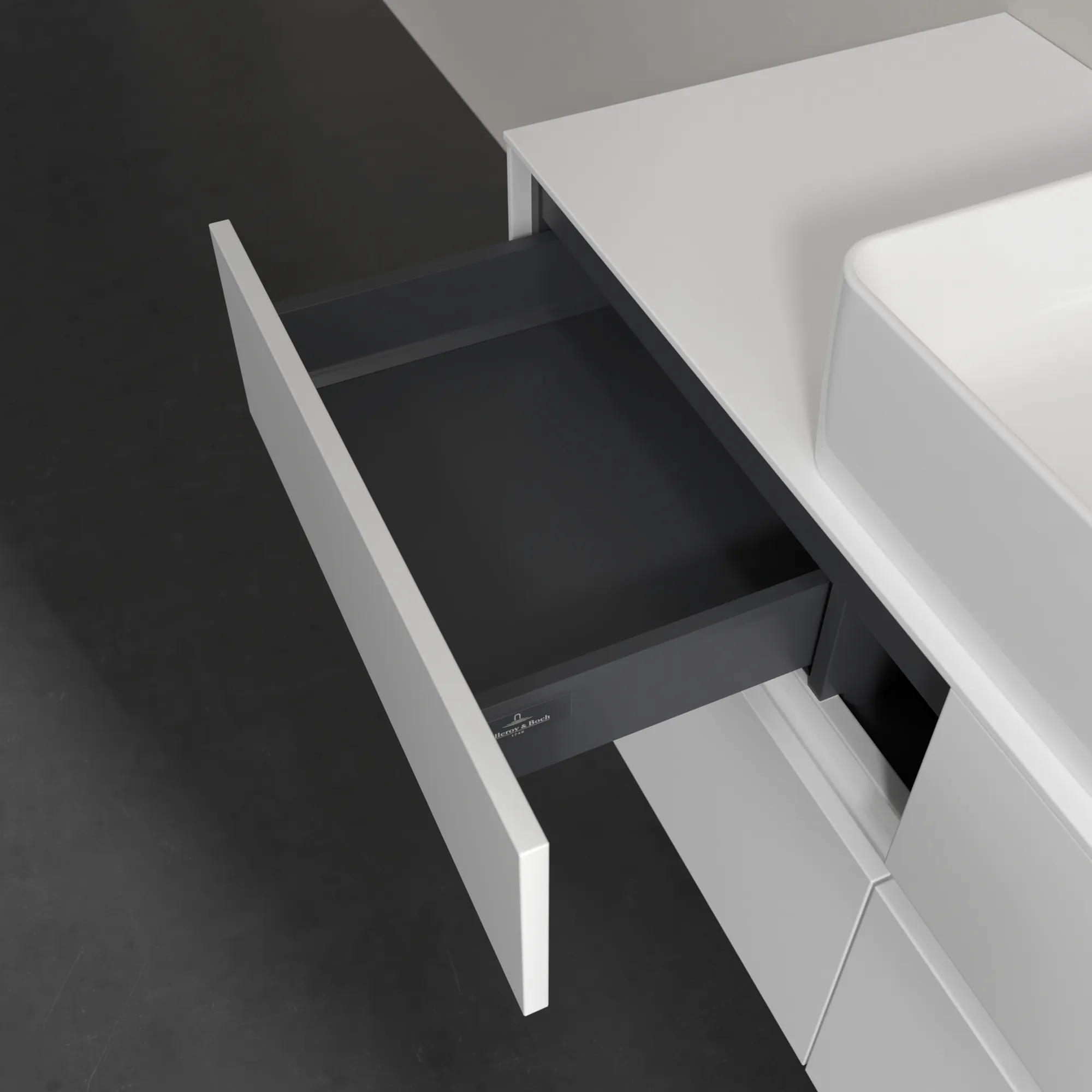 Villeroy & Boch Waschtischunterschrank „Collaro“ 1200 × 548 × 500 mm Weiß Matt, mit Beleuchtung, für Becken mittig