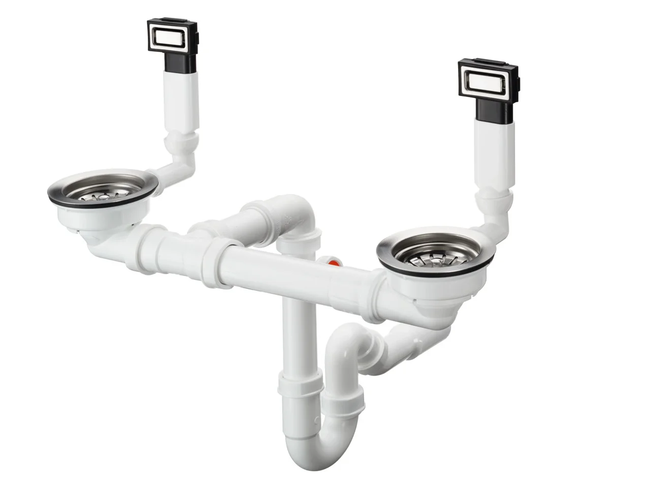 Hansgrohe Manuelle Ab- und Überlaufgarnitur D15-10 Edelstahl 370 x 370 mm für Doppelbecken Hansgrohe Manuelle Ab- und Überlaufgarnitur D15-10 Edelstahl 370 x 370 mm für Doppelbecken