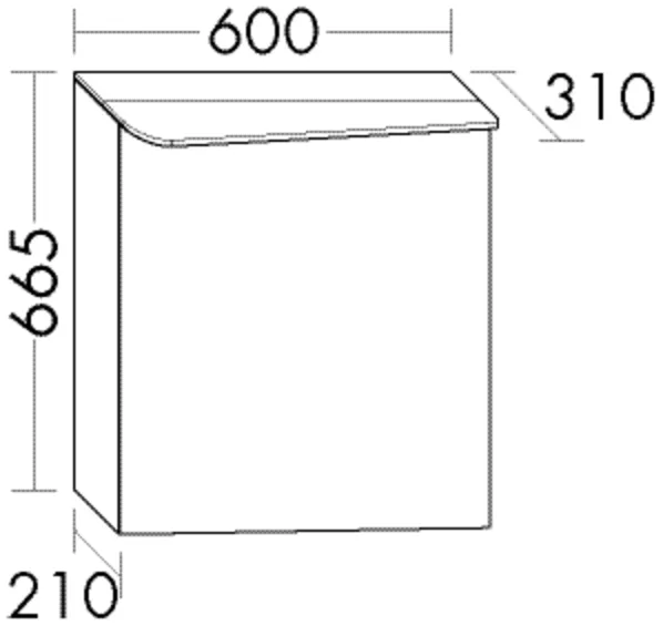 Burgbad Spiegelschrank Badu SFTU060, 310x600x665 mm, LED-Aufsatzleuchte 4200 K, beidseitig verspiegelt