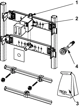 TECEprofil Anschlusseinheit für Urinal mit TECE-Spülergehäuse TECEprofil Anschlusseinheit für Urinal mit TECE-Spülergehäuse