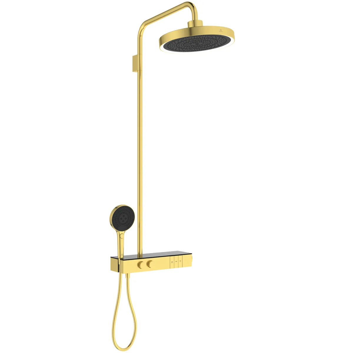 Ideal Standard Ceratherm Solos Duschsystem mit Brausethermostat und LED-Leuchtring Brushed Gold