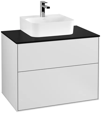 Villeroy & Boch Waschtischunterschrank „Finion“ für Schrankwaschtisch 80 × 60,3 × 50,1 cm 2 Schubladen, für Waschtischposition mittig, inkl. Beleuchtung