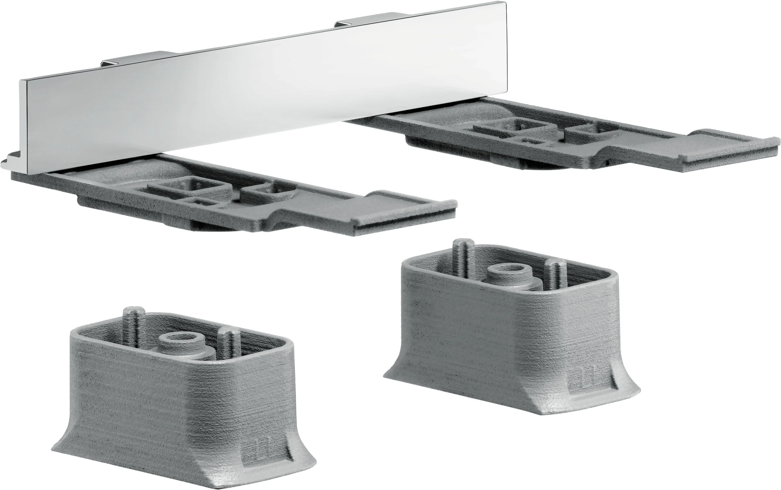 Hansgrohe AXOR Universal Softsquare Adapterset Chrom - Montage für Seifenschale/Ablage und Papierrollenhalter auf Reling