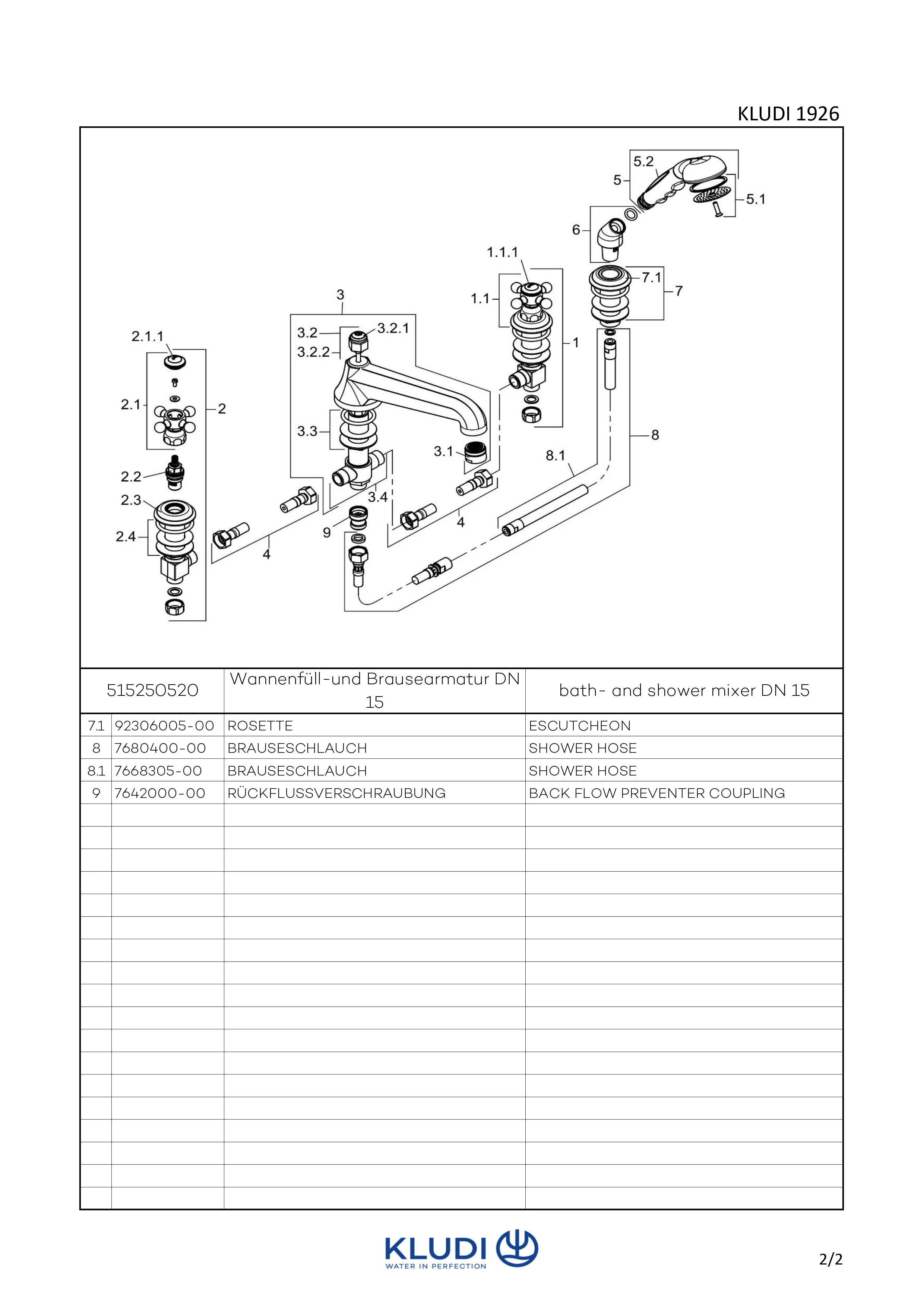 1926 WFB Armatur versenkbare Handbrause, Unterkante Auslaufhöhe 45 mm, chrom 1926 WFB Armatur versenkbare Handbrause, Unterkante Auslaufhöhe 45 mm, chrom