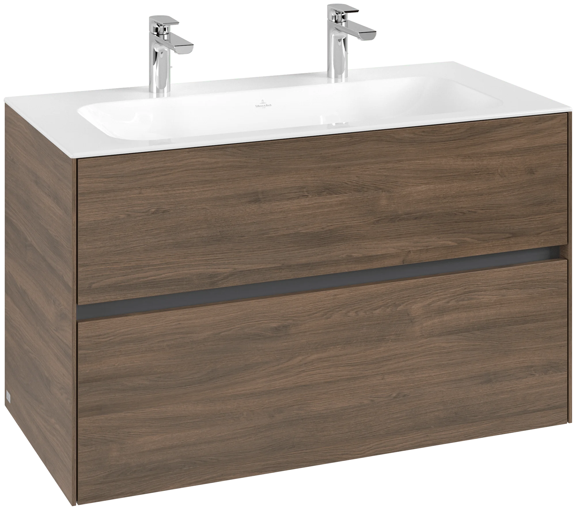 Villeroy & Boch Waschbeckenunterschrank Collaro, Arizona Oak, 996x603x498 mm, 2 Auszüge mit SoftClosing, 2 Waschbecken, Wandmontage
