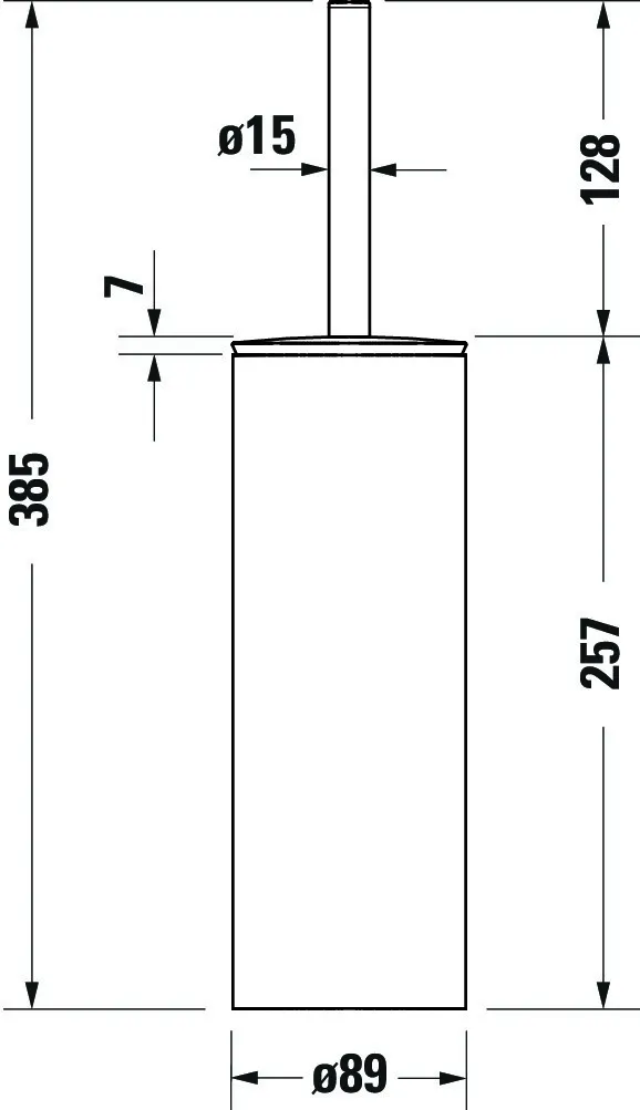 Duravit Toilettenbürstengarnitur bodenstehend „D-Code“ 8,9 × 38,5 cm in schwarz matt, Befestigung sichtbar Duravit Toilettenbürstengarnitur bodenstehend „D-Code“ 8,9 × 38,5 cm in schwarz matt, Befestigung sichtbar