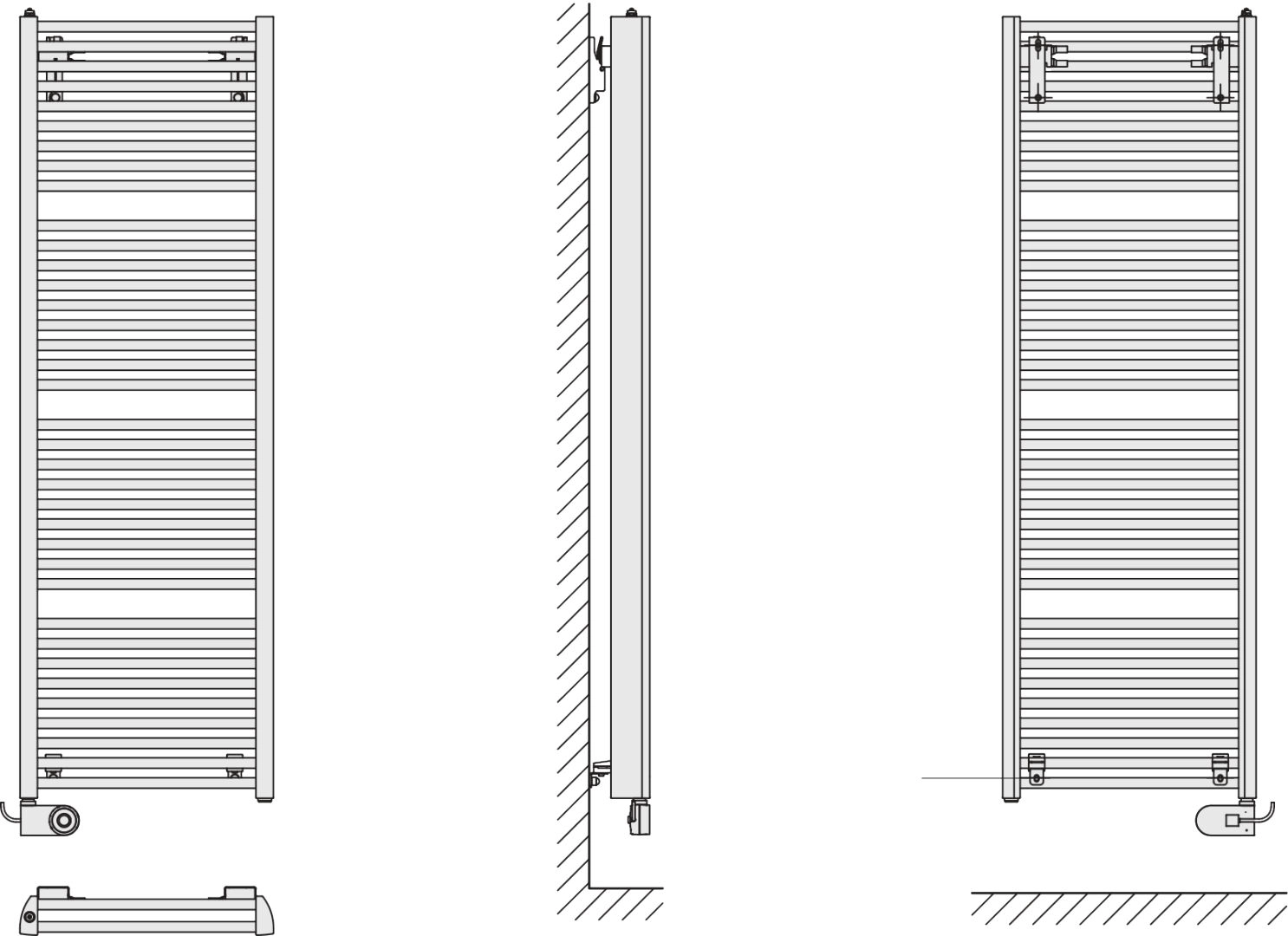 Kermi Design-Elektroheizkörper doppellagig „Duett®-E“ 48,4 × 118,8 cm