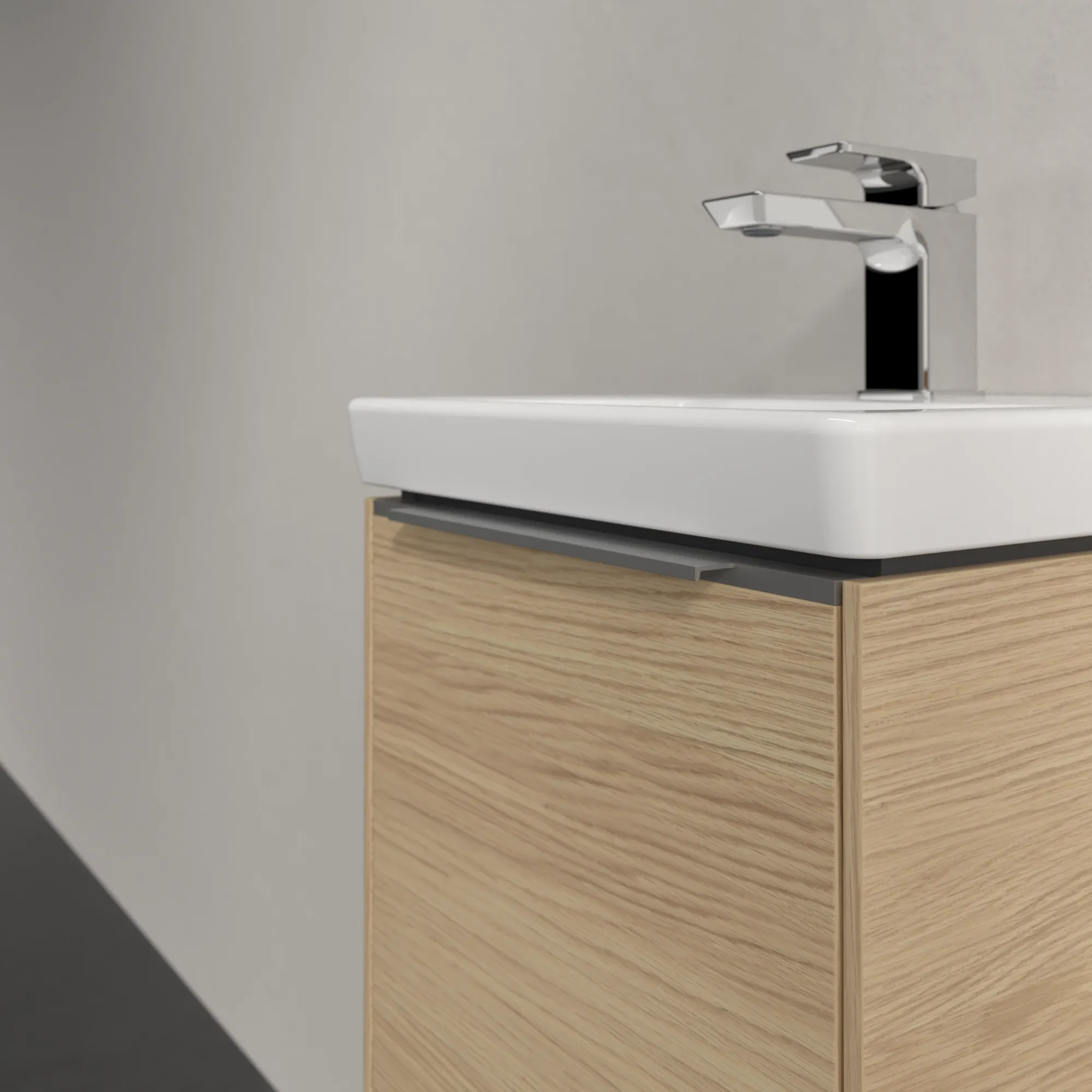 Villeroy & Boch Waschtischunterschrank mit Tür „Subway 3.0“ für Schrankwaschtisch 351 × 429 × 309 mm Nordic Oak, 1 Tür, für Becken mittig, Anschlag links Villeroy & Boch Waschtischunterschrank mit Tür „Subway 3.0“ für Schrankwaschtisch 351 × 429 × 309 mm Nordic Oak, 1 Tür, für Becken mittig, Anschlag links
