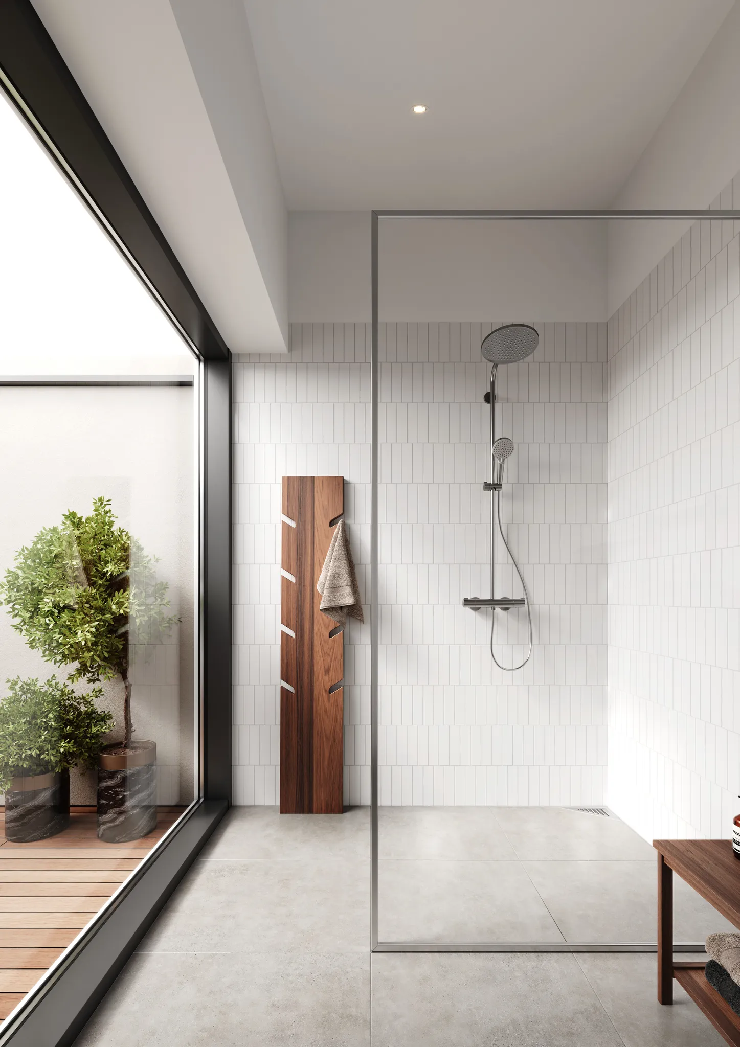 Hansgrohe Duschrinne „RainDrain Corner“ in Edelstahl Hansgrohe Duschrinne „RainDrain Corner“ in Edelstahl