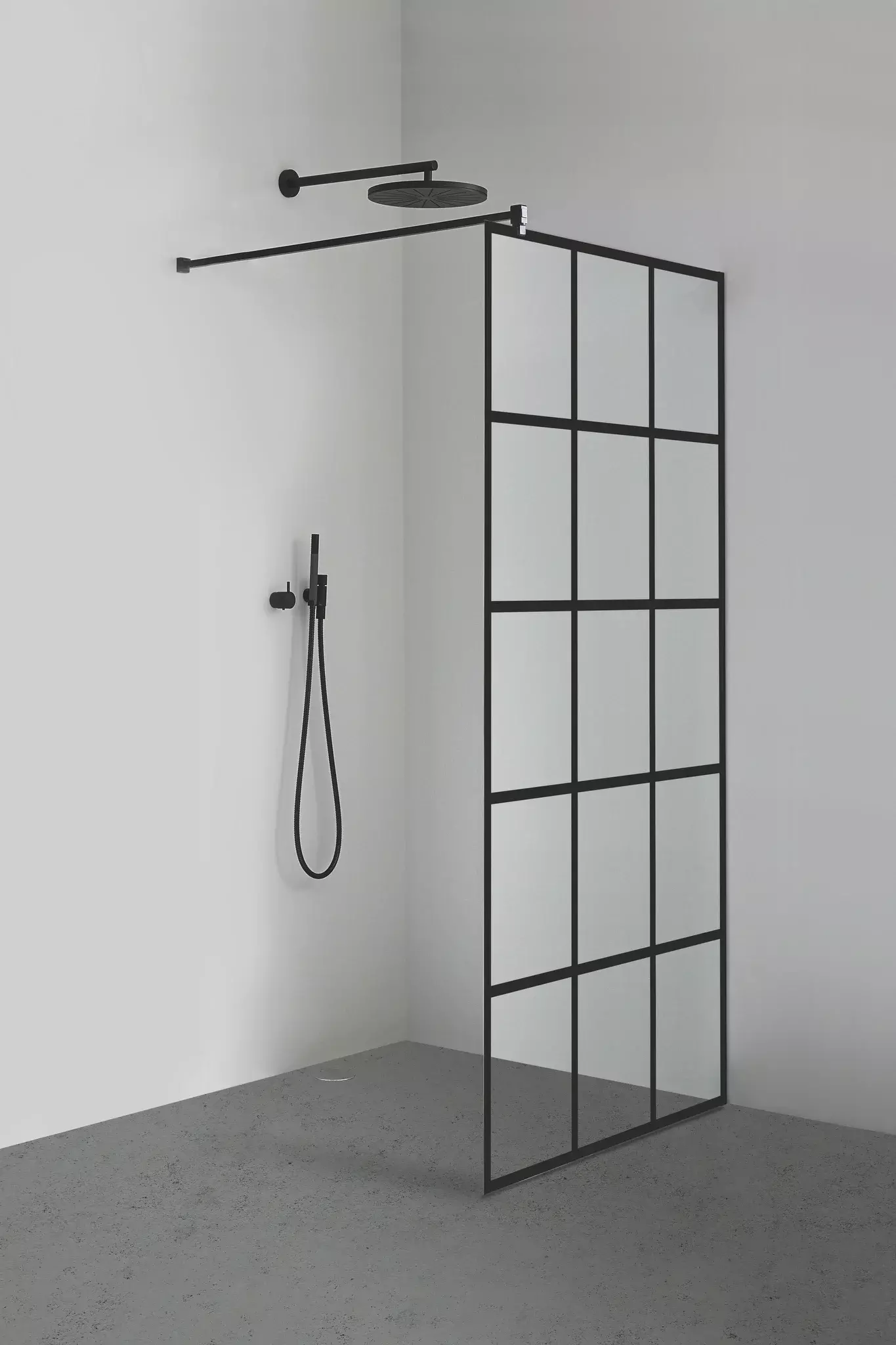 Sprinz Walk-In-Duschkabine Black Square „Inloop Black“ B: 1000 mm H: 2100 mm T: 8 mm