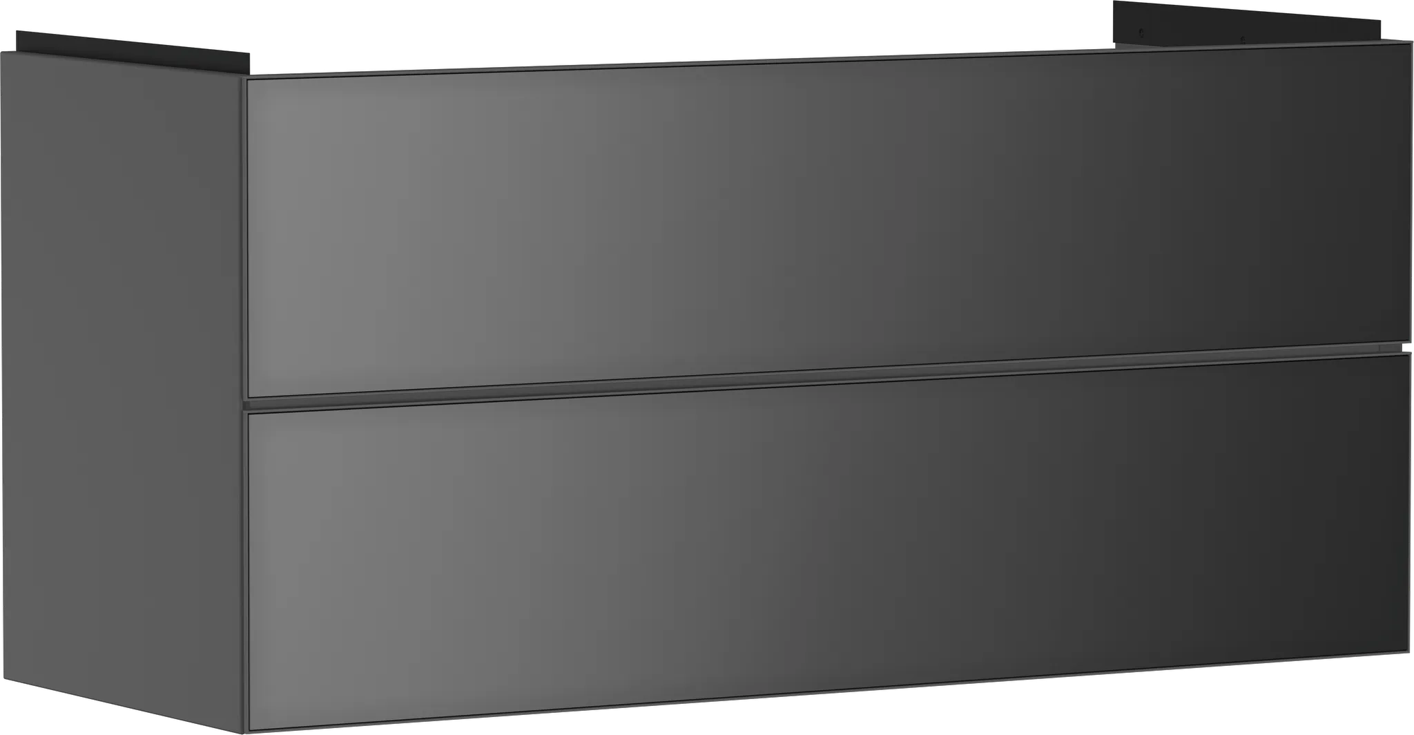 Xevolos E Waschtischunterschrank Schiefergrau Matt 1180/475 mit 2 Schubkästen für Waschtisch Bronze Struktur