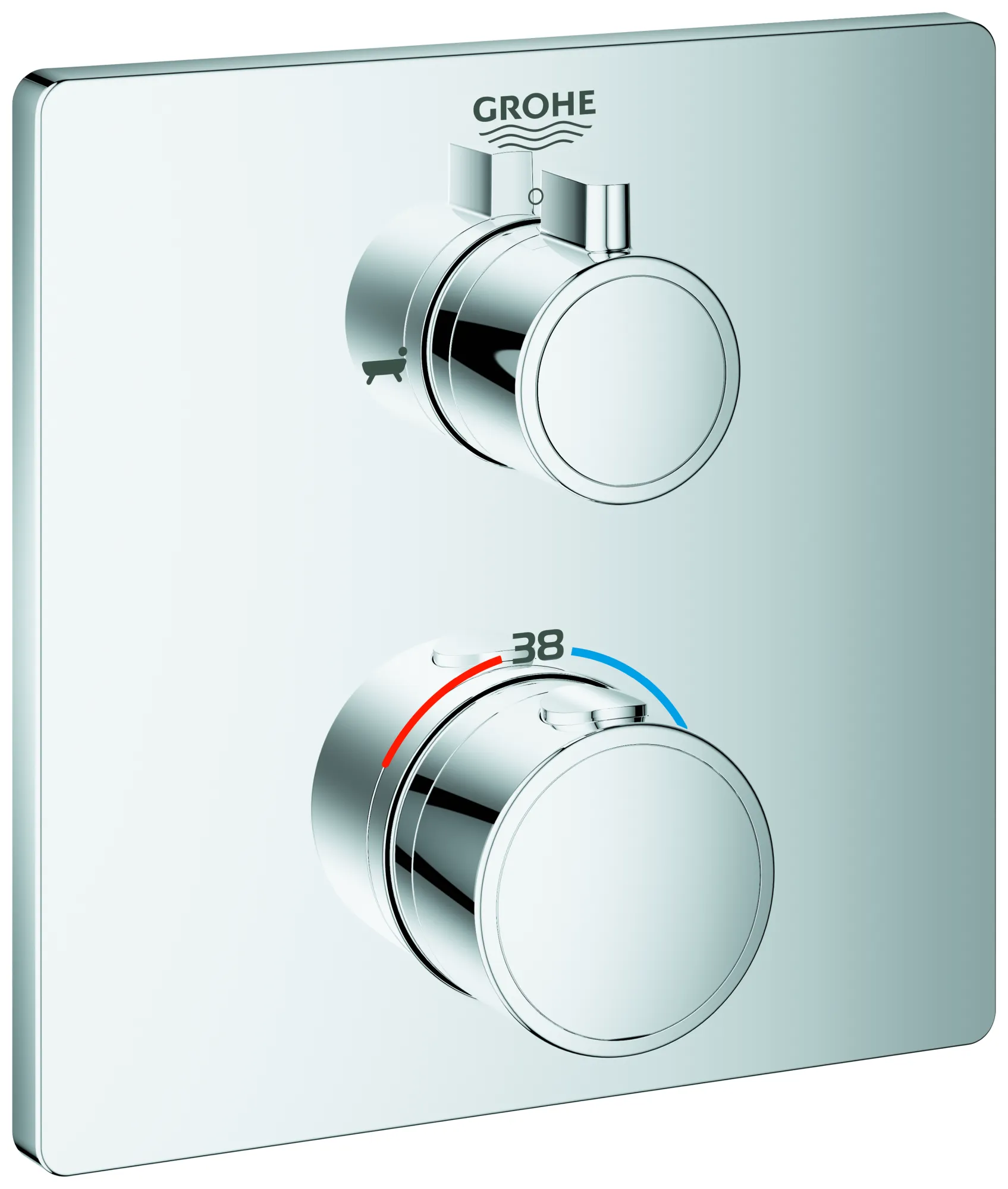 Thermostat-Wannenbatterie Grohtherm 24080, mit integrierter 2-Wege-Umstellung, Fertigmontageset für Rapido SmartBox, chrom Thermostat-Wannenbatterie Grohtherm 24080, mit integrierter 2-Wege-Umstellung, Fertigmontageset für Rapido SmartBox, chrom