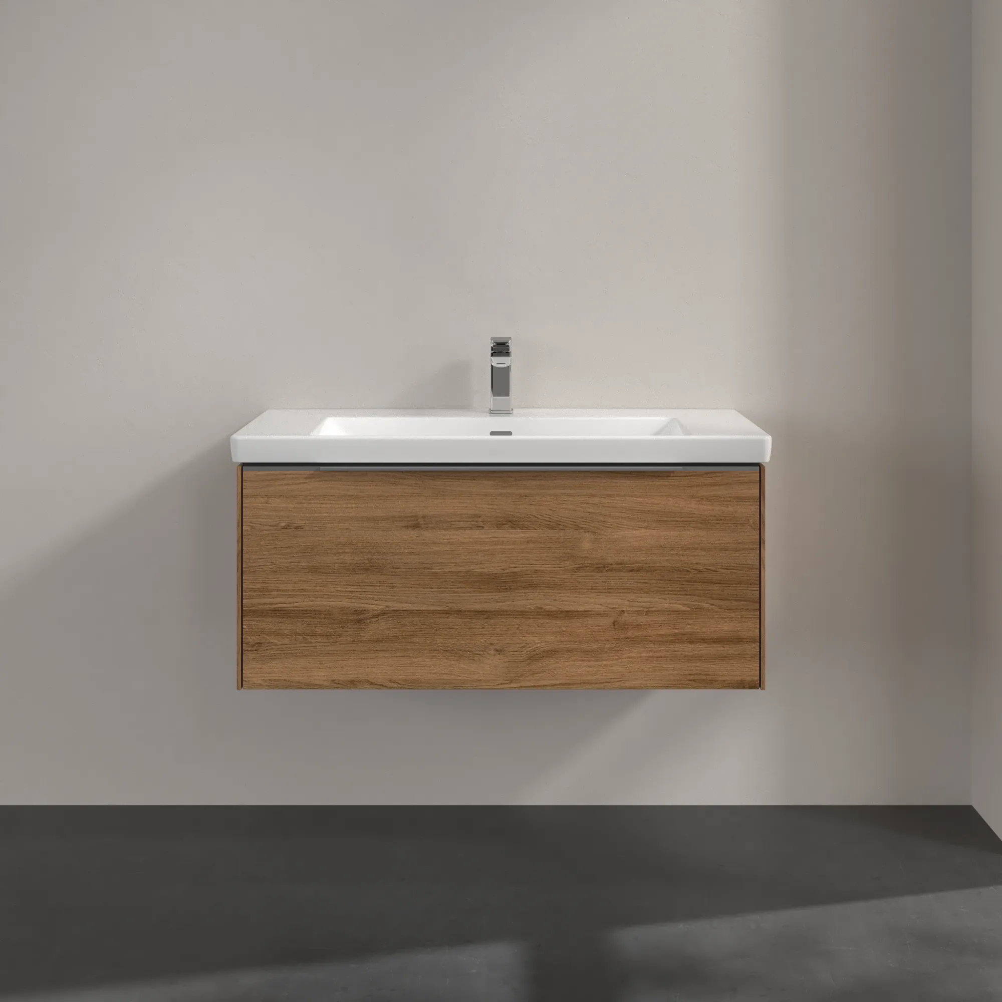 Villeroy & Boch Waschtischunterschrank „Subway 3.0“ für Schrankwaschtisch 973 × 429 × 478 mm Kansas Oak, für Becken mittig