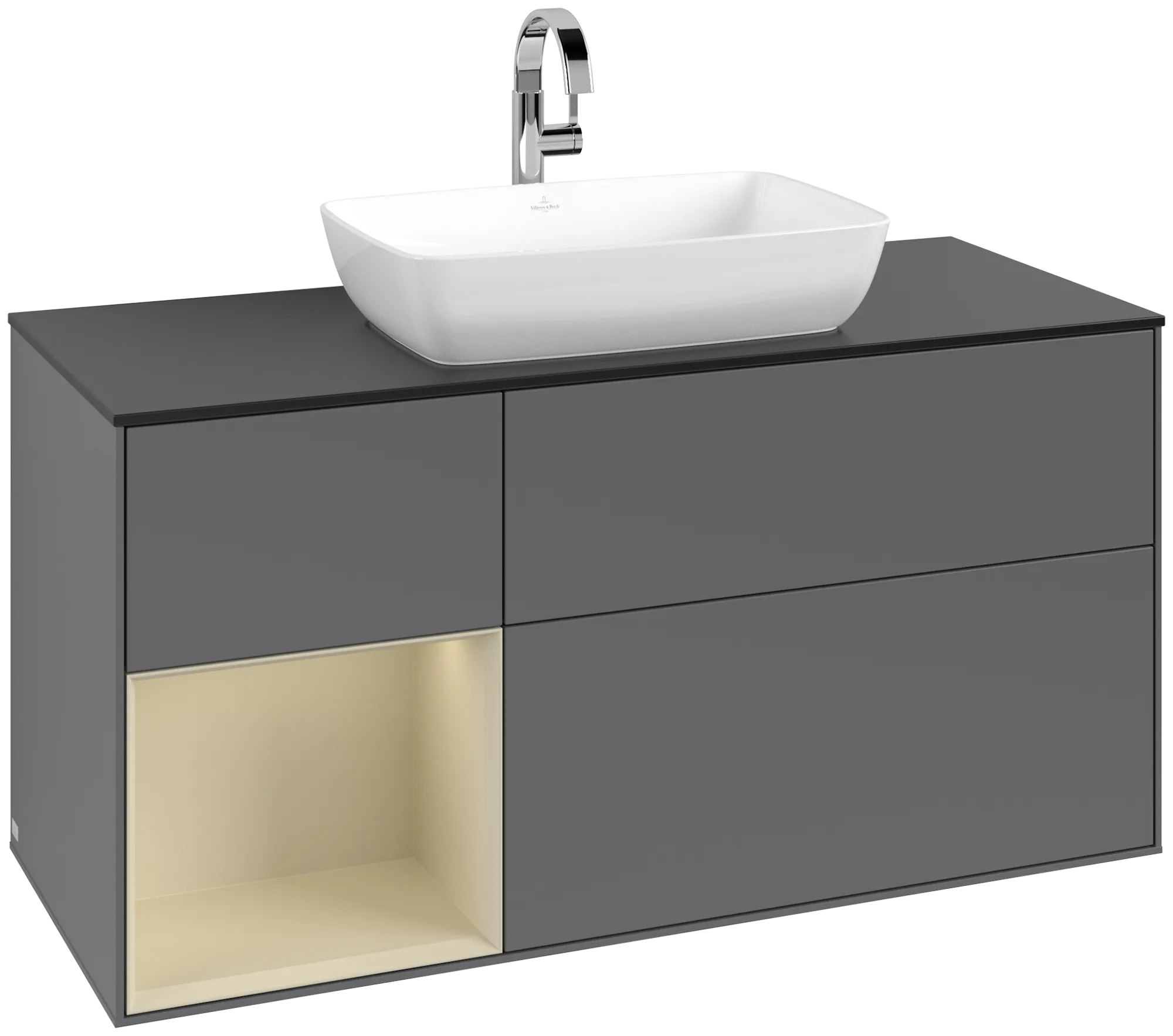 Villeroy & Boch Finion Waschbeckenunterschrank G82 1200x603x501mm anthrazit/silber/matt