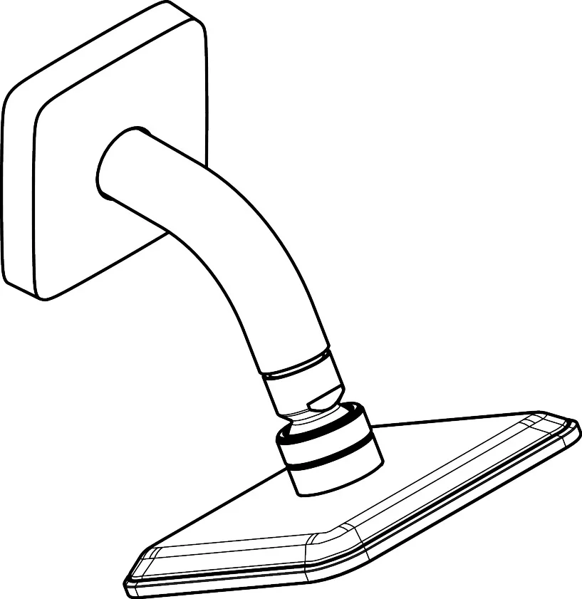 Hansgrohe AXOR Citterio C Kopfbrause 120x120 mm PowderRain Chrom, Brausearm 90 mm, Wandmontage, DN15 Hansgrohe AXOR Citterio C Kopfbrause 120x120 mm PowderRain Chrom, Brausearm 90 mm, Wandmontage, DN15