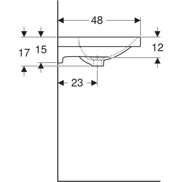 Wandwaschtisch „Acanto“, rechteckig 60 × 48,2 cm in weiß alpin