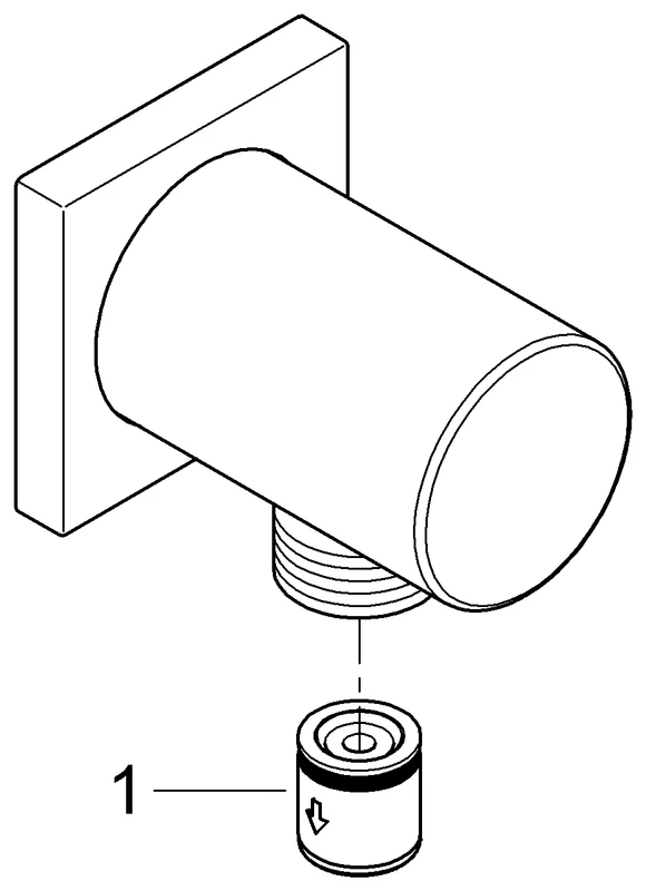 Wandanschlussbogen Rainshower 27076, mit eckiger Rosette, eigensicher, chrom Wandanschlussbogen Rainshower 27076, mit eckiger Rosette, eigensicher, chrom